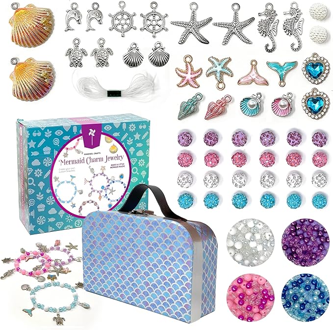 Pinwheel Crafts Mermaid Charm Bracelet Making Kit by PinwheelCrafts