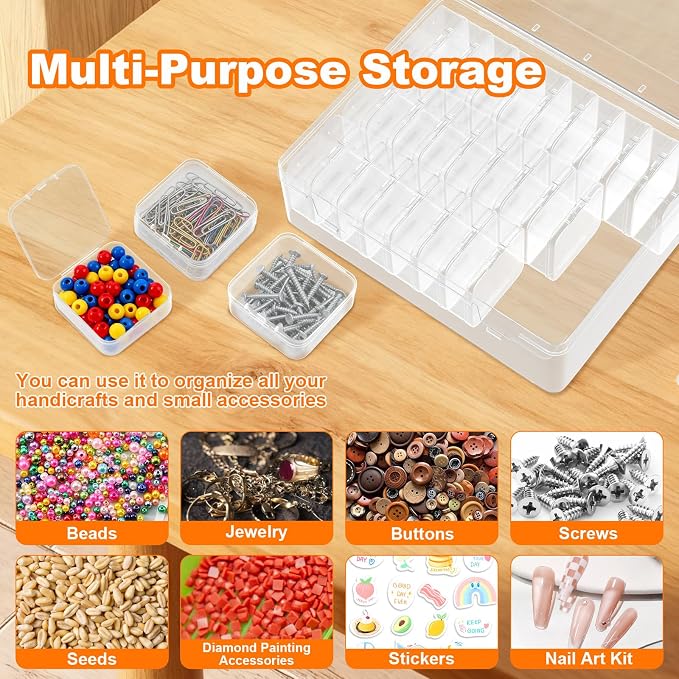 2 Pack 60 Pcs Bead Organizer Box, Craft Storage Box - Image 7