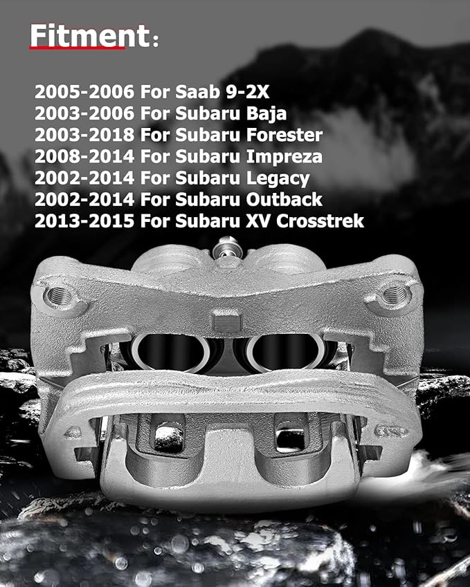 cciyu 19B2683B 19B2682B Front Left & Right Brake Calipers with Bracket For Saab 9-2X 05-06,For Subaru For Baja/For Crosstrek/For Forester/For Impreza/For Legacy/For Outbac/For WRX/For XV Crosstrek