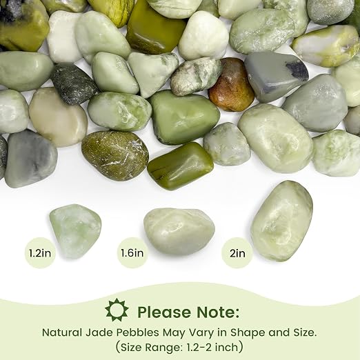 SIDONG 20 LB Jade Pebbles, 1.2-2Inch Natural Decorative Polished Jade Stones - Image 3