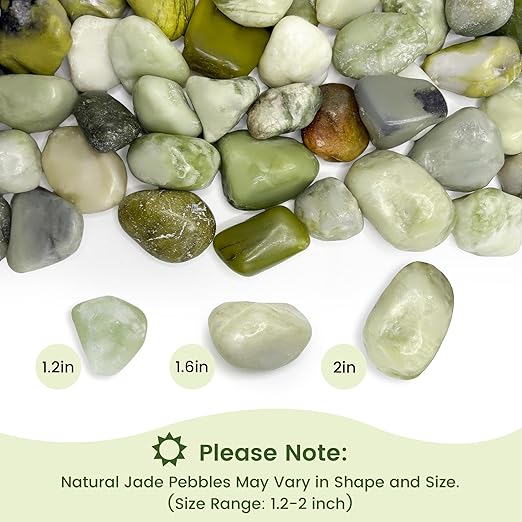 SIDONG 5 LB Jade Pebbles, 1.2-2Inch Natural Decorative Polished Jade Stones - Image 3