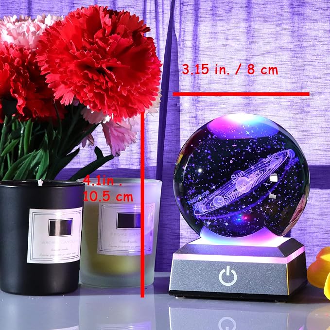Ornalrist 3.15" K9 Crystal 3D Solar System Ball - Image 5