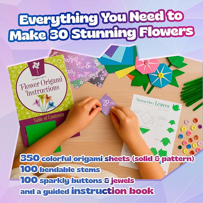 Pinwheel Crafts Flower Origami Kit - Image 3
