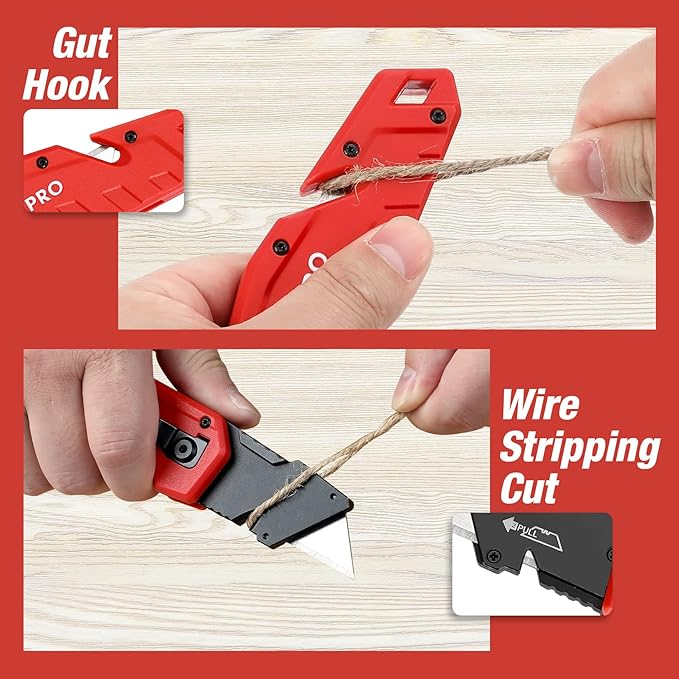 WORKPRO Folding Utility Knife, Quick Change Blade, Lightweight Nylon Handle, Utility Cutter with 10-piece Extra Blades