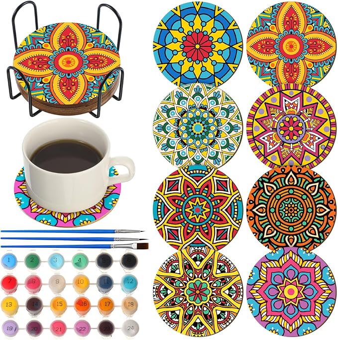 Reallnaive 8 Pcs Mandala Paint by Numbers Kit by Unknown