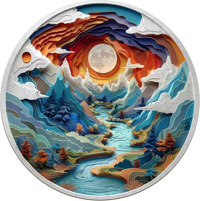 3D Vision Puzzles 300 Pieces 13.4x13.3in Gifts Adults by Jollitot