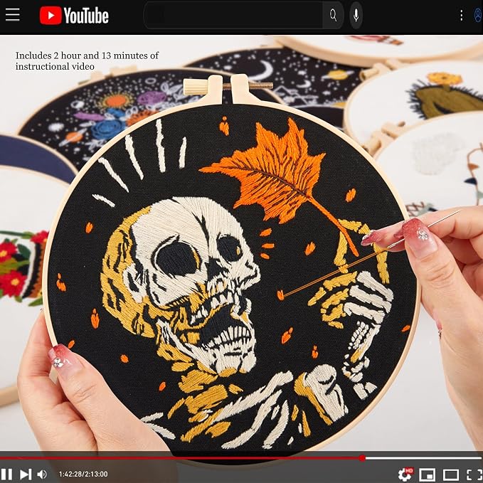 Crafmanoe Halloween Gothic Embroidery Starter Kit - Image 3