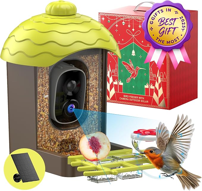 Smart Bird Feeder with Camera Outdoor: 2K Wild Bird Watching Video Cam by Unknown