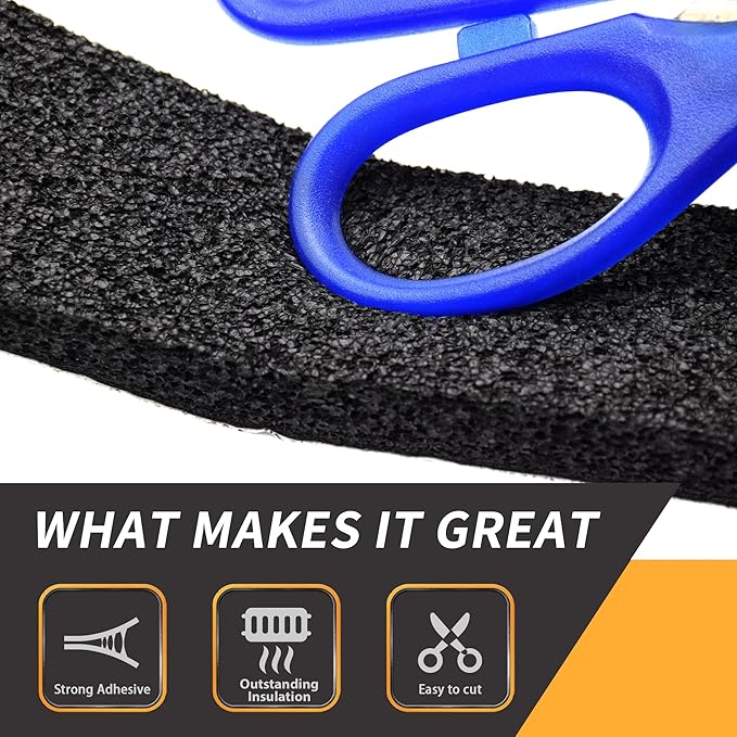 1/2 Inch Thick Pipe Insulation Foam Tape Self Adhesive Outdoor Weather Resistant Water Pipe Wrap, Sponge Strip for Water Pipes, Pipe Wrap Insulation (2 Inch Wide x 13 Feet Long)
