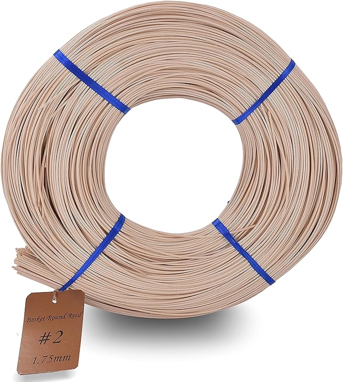 VFULIE Basket Round Reed #4 2.5mm 1-Pound Coil Basket Weaving Cane by VFULIE