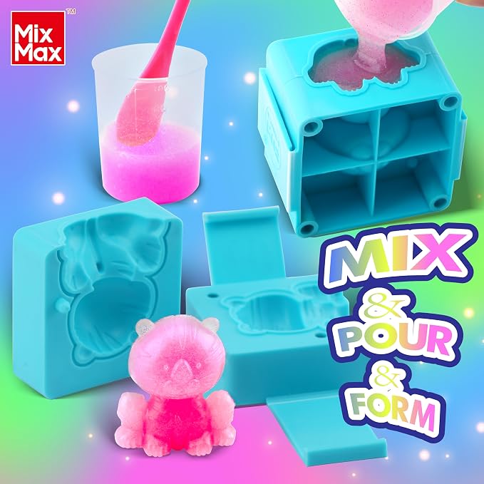 MixMax Make Your Own Squishies Toys, 6 Packs Rubber Dolls Making Kit - Image 4