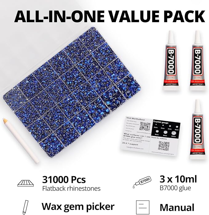 31000Pcs Royal Blue Rhinestones - Image 2