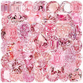 50Pcs Pink Transparent Aesthetic Gem Stickers by Unknown