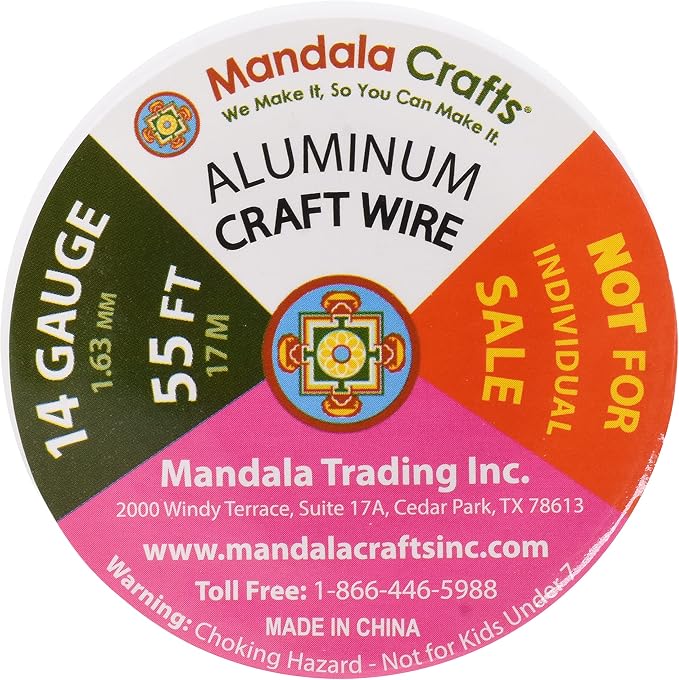 Mandala Crafts 14 GA Gray Copper Red Assorted Anodized Aluminum Craft Wire | - Image 3