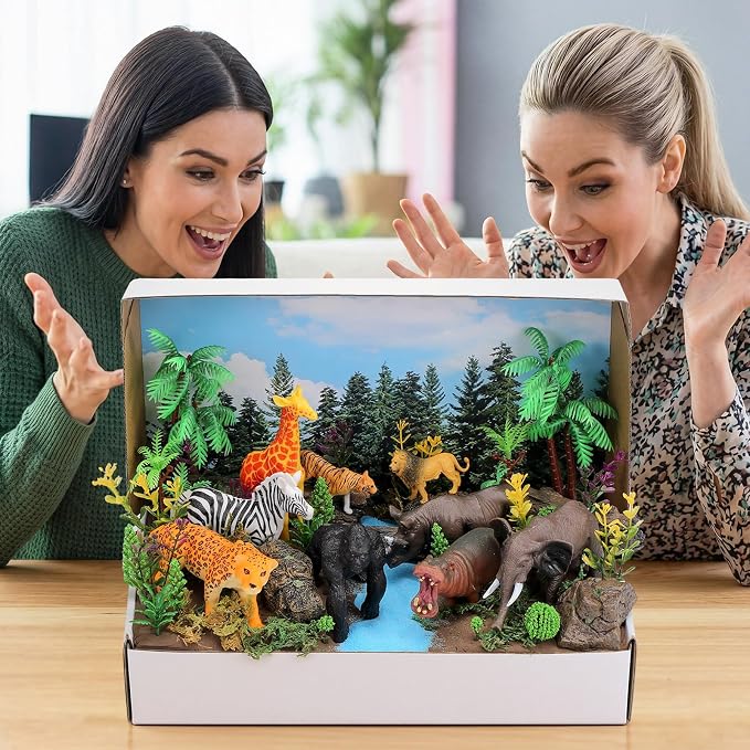 48 Pcs Jungle Diorama Kit Habitat Project Box Set Jungles Diorama Supplies - Image 2