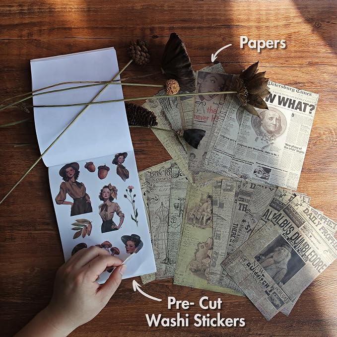 Vintage Scrapbook Stickers and Ephemera Pack – Pre Cut Design Scrapbooking - Image 5