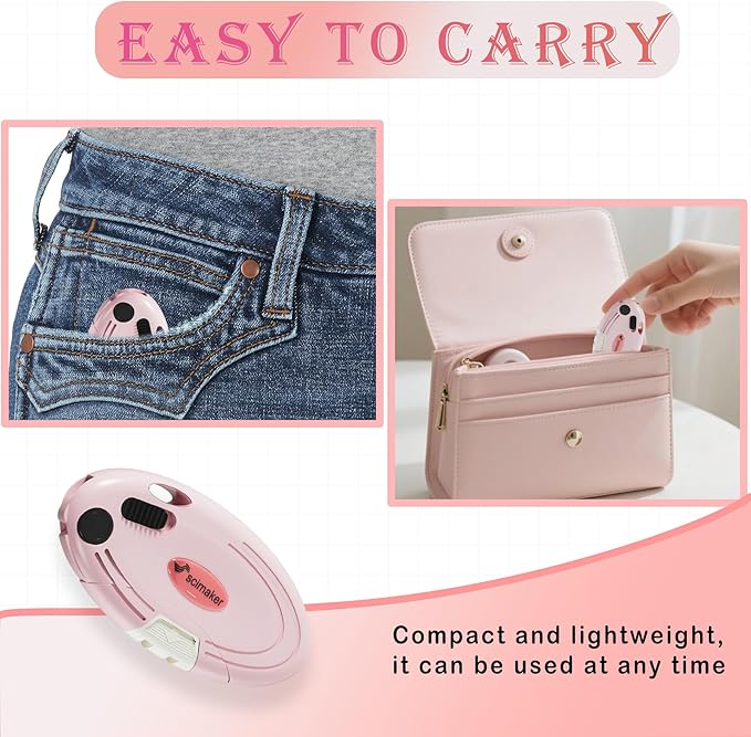 4 Pack Folding Utility Knife with 10 Extra Blades,Box Cutters with Button Lock Mechanism,Navajas Para Trabajo for Home,Office and Warehouse,Pink.