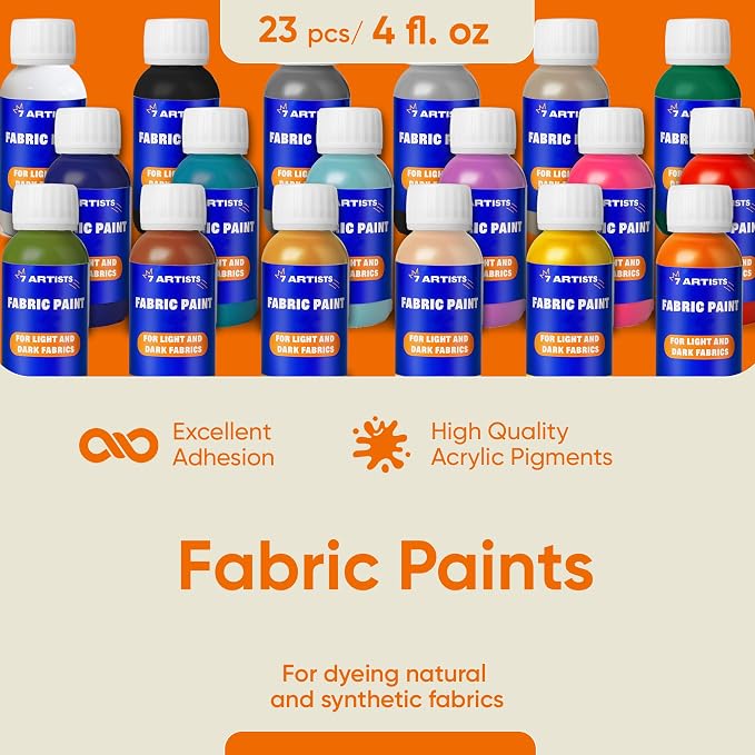 Blue Fabric Paint 4 fl. oz – Permanent Fabric Paint Blue - Image 2