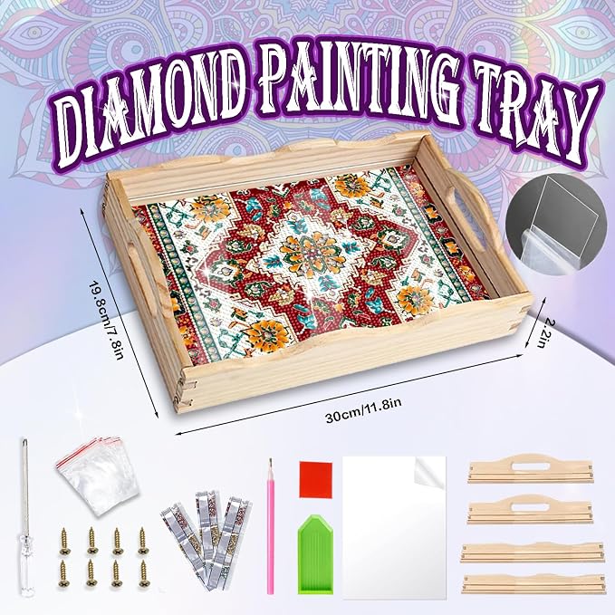 EWJRNSF Diamond Art Kits for Adults Wooden Serving Trays - Image 2