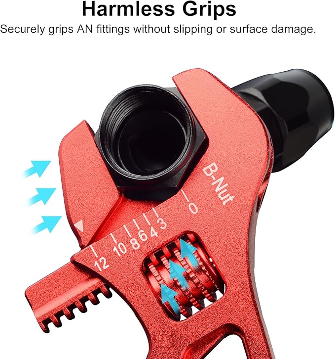 Adjustable 3AN-12AN Adjustable Wrench Spanner Lightweight for AN Hose Fitting Aluminum Red