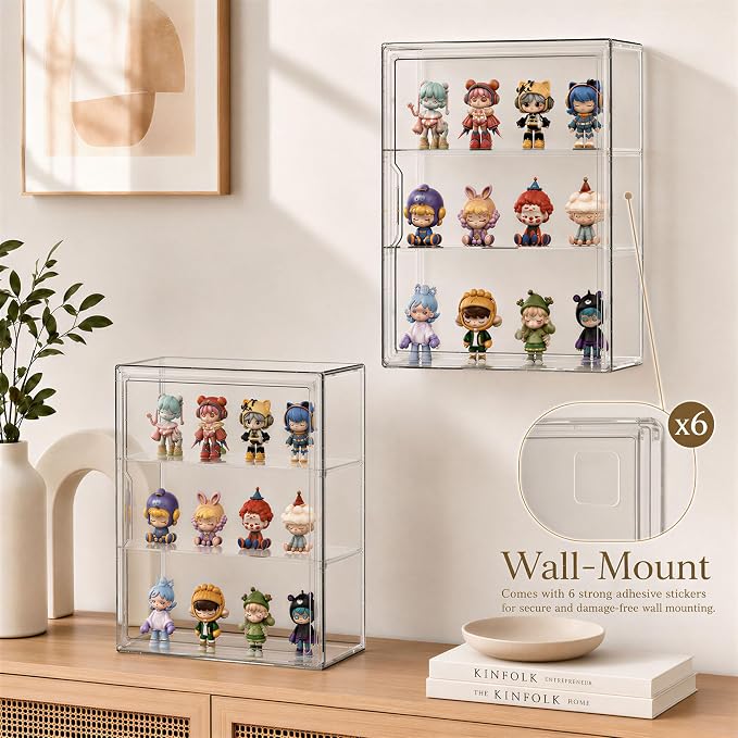 Attelite Acrylic Display Cases for Collectibles, Wall-Mounted Desktop，2 Pack | - Image 3
