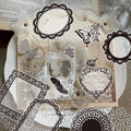 130 Pcs Vintage Black White Lace Scrapbook Stickers by JUNKJWBZ%7CPeelStickInspir