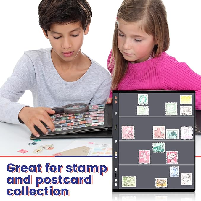 20 Sheet Stamp Pages for Stamp Album Binder 1/2/3/4 Pockets Collectors Postage - Image 6