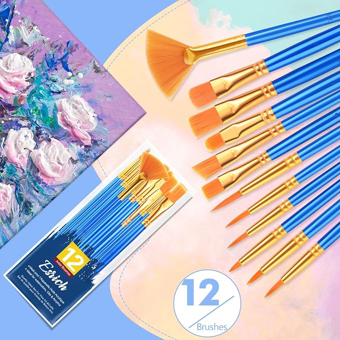 ESRICH Paint Brushes Set, 12 Sizes Paint Brush - Image 6