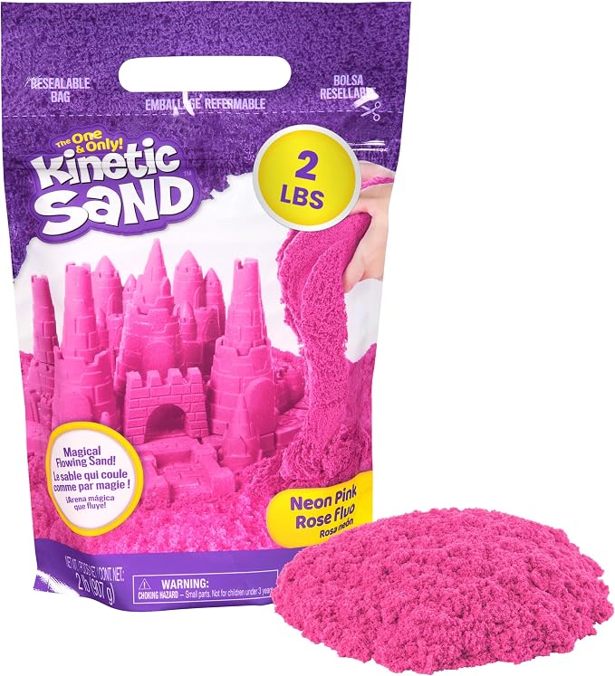Kinetic Sand 2lb Pink, Moldable Play Sand Sensory Toys, Ages 3+ | Squish by Unknown