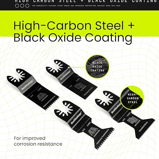 Smithology 24PCS Oscillating Saw Blades - 6 Japanese Tooth & 18 Standard Multi Tool Blades Kits, 33mm & 44mm with Precision-Ground Teeth, for Cutting Wood, PVC, Laminate Flooring, & Drywall