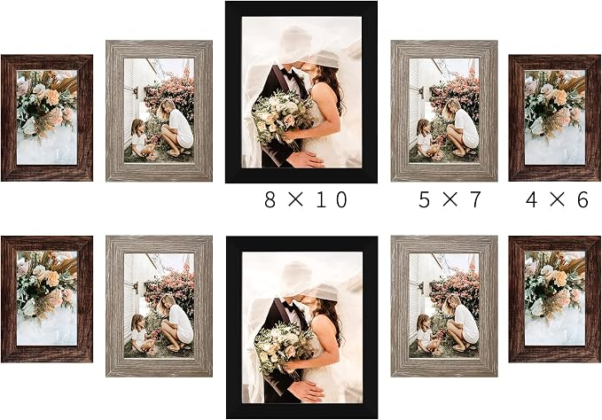 LUCKYLIFE Picture Frames Collage Wall Decor 10-Pack, Gallery Wall Frame Set - Image 7