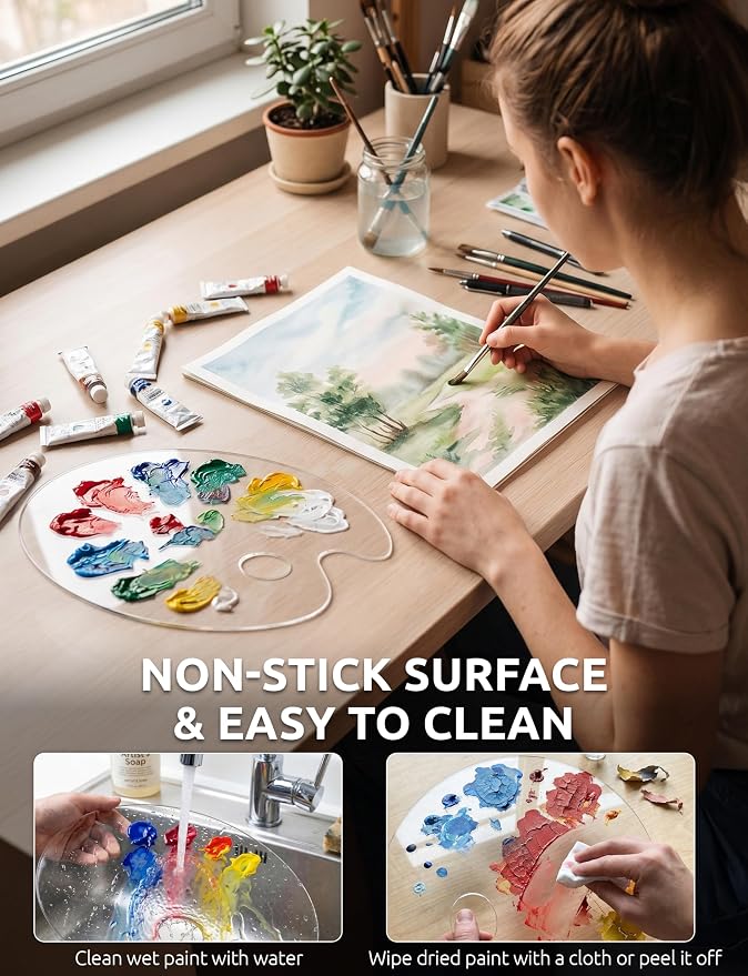 DUGATO Clear Acrylic Paint Palette, 11.8 x 7.9 in | Medium Size Palette - Image 6