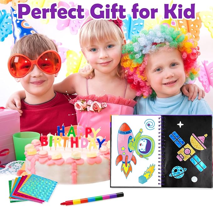 FUNNYB&G Foil Art Craft Kit for Boys 4-10 Years Old: Mess-Free & No-Glue - Image 8