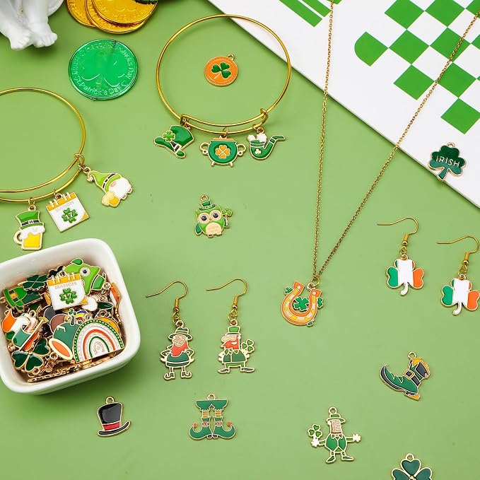 MARFOREVER 120 Pcs St. Patrick's Day Shamrock Charms - Image 5