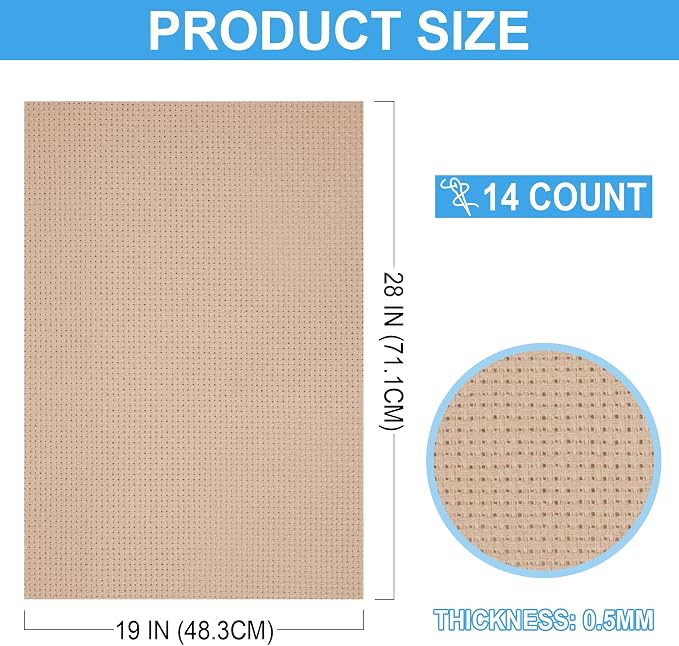 Cross Stitch Fabric 14 Count Aida Cloth 28 x 19 Inch Large Size Classic Reserve - Image 2