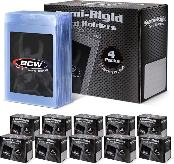 BCW Semi Rigid Card Holder #1 | 2000 Pack | Semi Rigid Card Sleeves by BCW