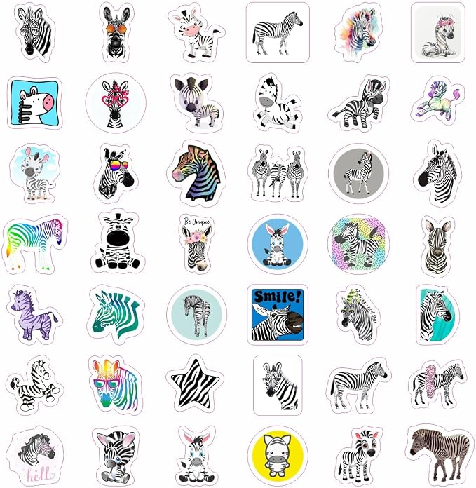 BulbaCraft Zebra Stickers for Water Bottle and Laptop - Image 4