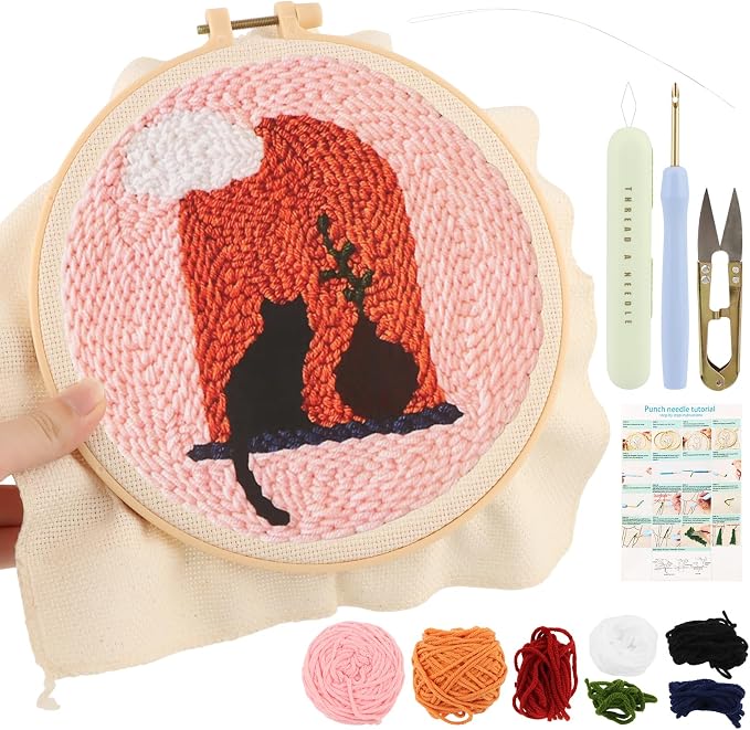 DIY Punch Needle Kit, Cat on the Windowsill by Unknown