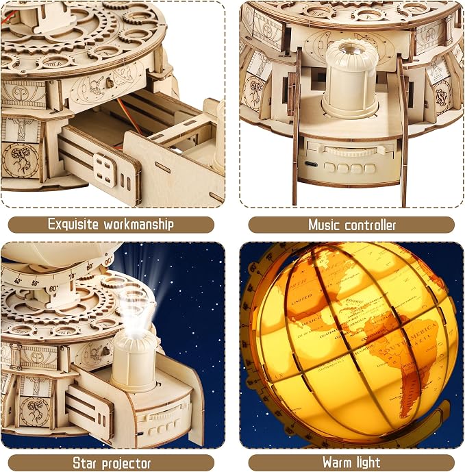 Elcoho 189-Piece 3D Wooden Globe Puzzle - Image 2