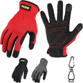 DULFINE High Performance Work Gloves For Men(3 Pairs Pack), High Dexterity Touch Screen For Multipurpose,Excellent Grip (Small)