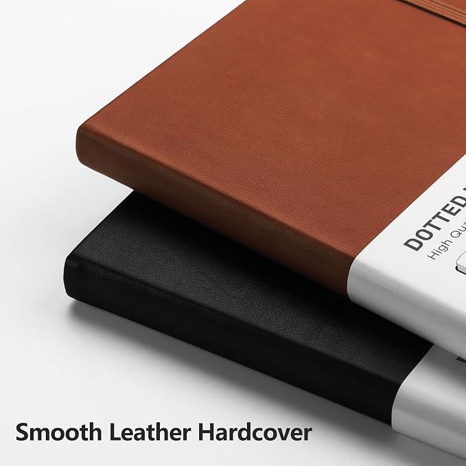 RETTACY Dotted Journal Notebook, 192 Pages, A5 Medium Size | Leather Hardcover - Image 4