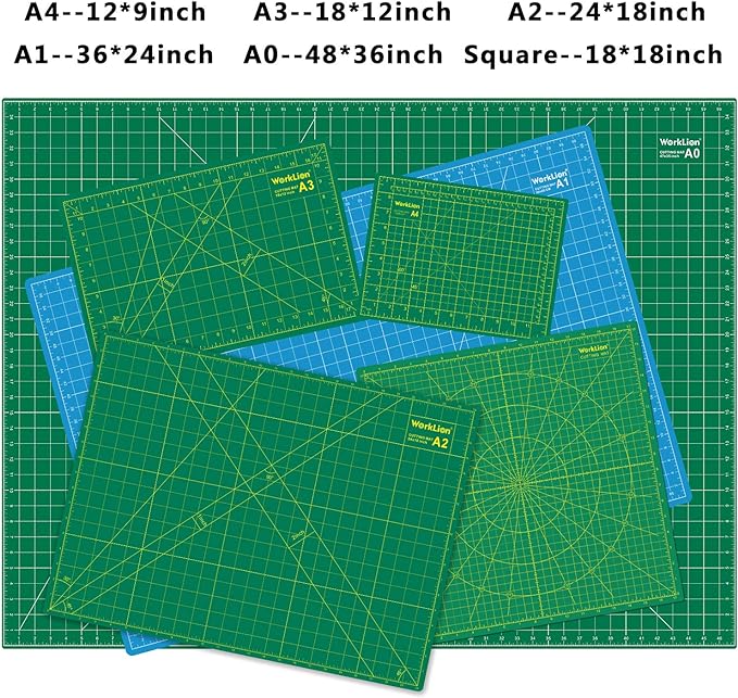 WORKLION Full 9" x 12" Art Self Healing PVC Cutting Mat, Double Sided, Gridded - Image 3