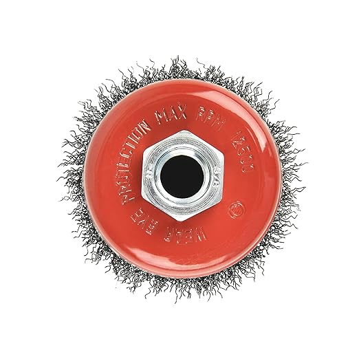 8PCS 3 Inch Carbon Steel Crimped Wire Wheel Cup Brush Set for Grinders, Coarse Crimped with 5/8-Inch-11 Threaded Arbor, Max RPM 12,500, Light-Duty Conditioning for Metal, Rust Removal, Abrasives