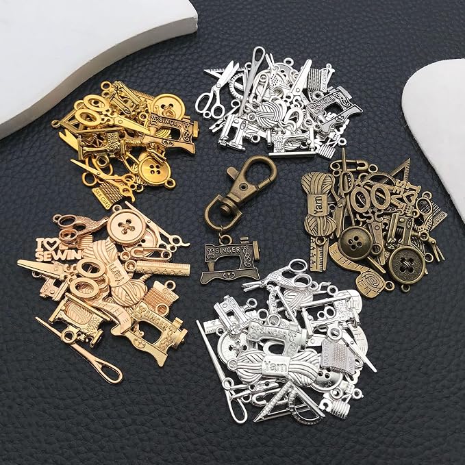 WOCRAFT 100pcs Sewings Charms for Jewelry Making Assorted Jewelry Bangle - Image 5
