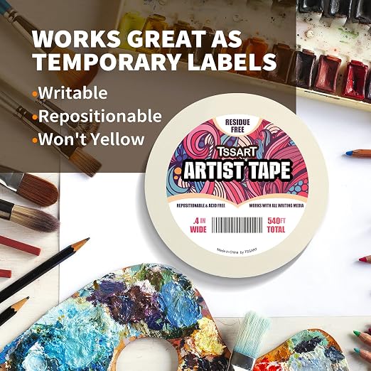 3 Pack White Artist Tape - Image 4