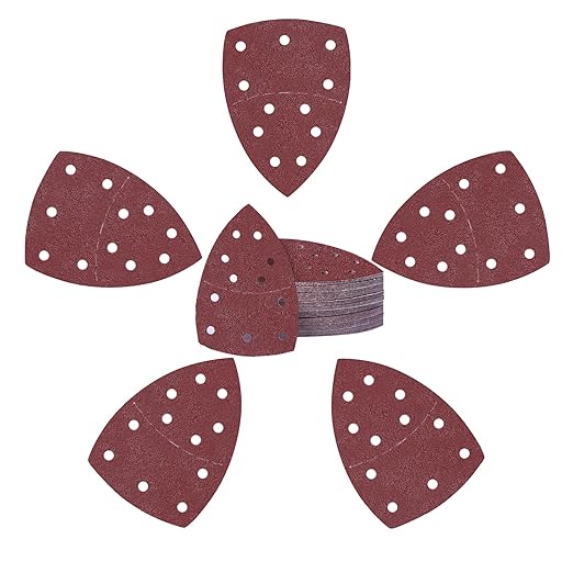 50PCS Mouse Detail Sander Sandpaper 11 Holes 60 Grit Hook and Loop Mouse Sanding Sheets for Mouse Sanders Abrasive Pads for Precision Sanding