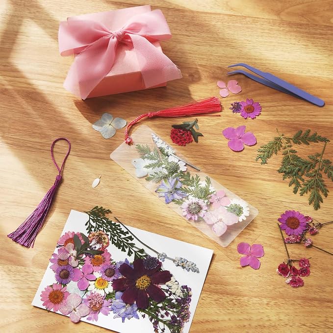 AmazingSpark 222 Pcs Dried Flower Bookmark Making Kit Include DIY Pressed - Image 4
