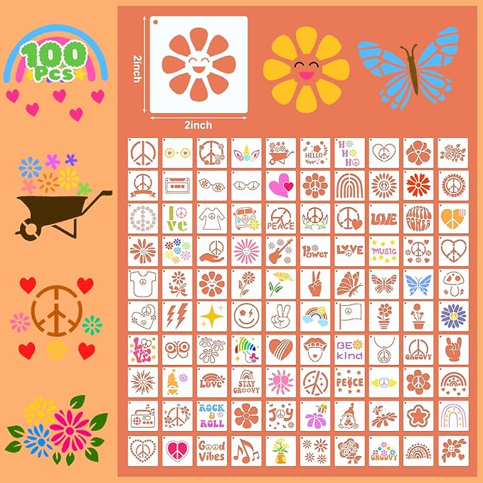 Fainne 100 Pcs 2 Inch Stencils Small Stencils - Image 2