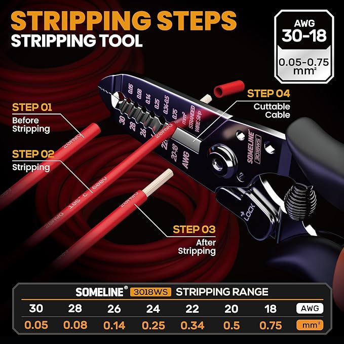 SOMELINE 1.0–2.0mm Connector Kit, 24 Types, 32–22 AWG Crimper, JST–SH 1.0mm/GH 1.25mm/ZH 1.5mm/PH 2.0mm Connector Kit, Crimping Pliers for JST, Molex, TE Series