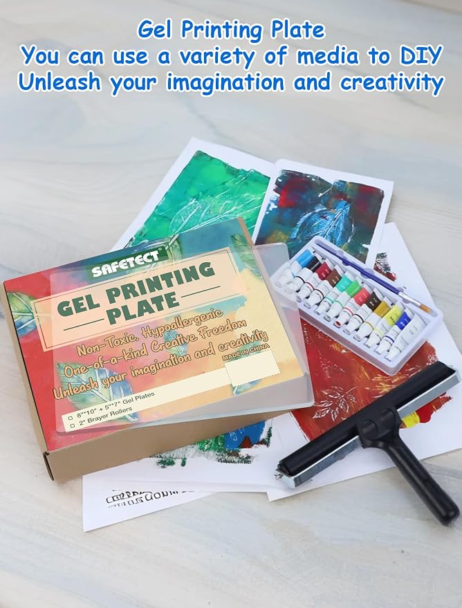 Safetect Gel Plates for Printing 8” X 10” + 5” X 7”, Reusable Monoprinting - Image 4